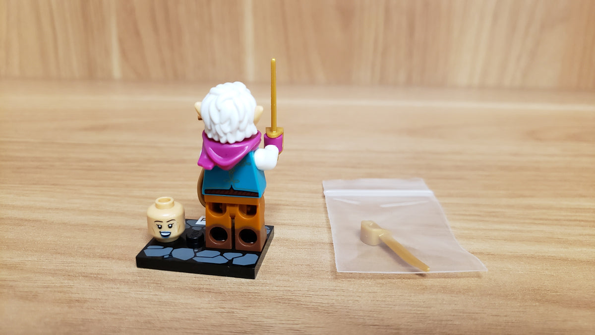 New, Sealed LEGO® Collectible Minifigures Set 71047, coldnd-9 - Elf Bard, Dungeons & Dragons (Complete Set with Stand and Accessories)