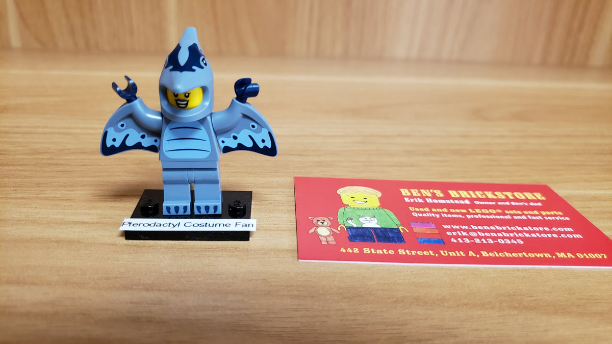 New, Sealed LEGO® Collectible Minifigures Set 71048, col27-6 - Pterodactyl Costume Fan, Series 27 (Complete Set with Stand and Accessories)