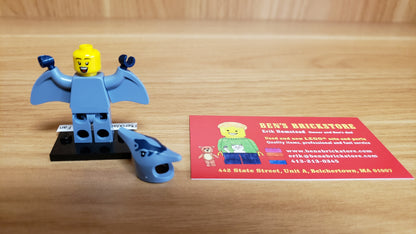 New, Sealed LEGO® Collectible Minifigures Set 71048, col27-6 - Pterodactyl Costume Fan, Series 27 (Complete Set with Stand and Accessories)