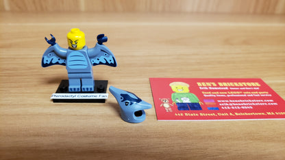 New, Sealed LEGO® Collectible Minifigures Set 71048, col27-6 - Pterodactyl Costume Fan, Series 27 (Complete Set with Stand and Accessories)