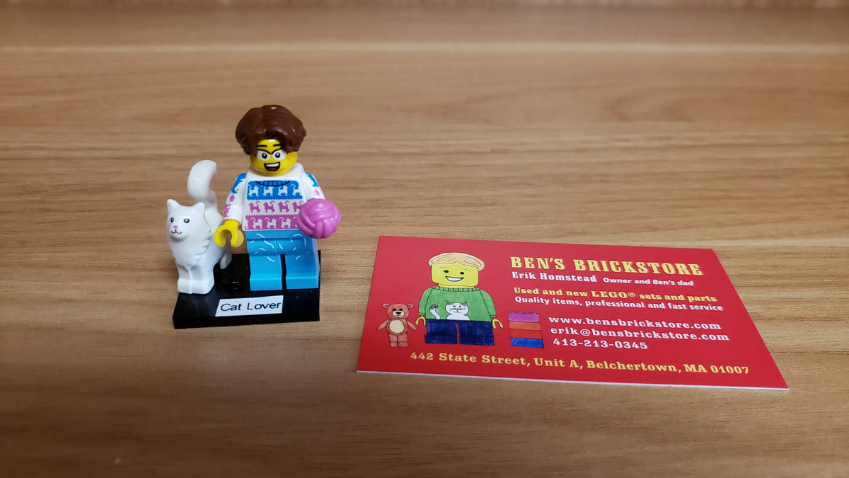 New, Sealed LEGO® Collectible Minifigures Set 71048, col27-11 - Cat Lover, Series 27 (Complete Set with Stand and Accessories)