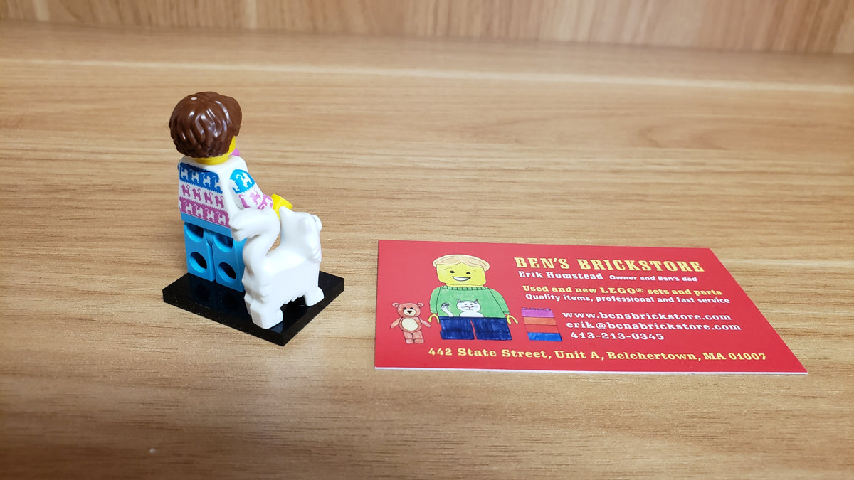 New, Sealed LEGO® Collectible Minifigures Set 71048, col27-11 - Cat Lover, Series 27 (Complete Set with Stand and Accessories)