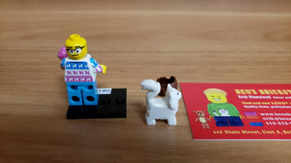 New, Sealed LEGO® Collectible Minifigures Set 71048, col27-11 - Cat Lover, Series 27 (Complete Set with Stand and Accessories)