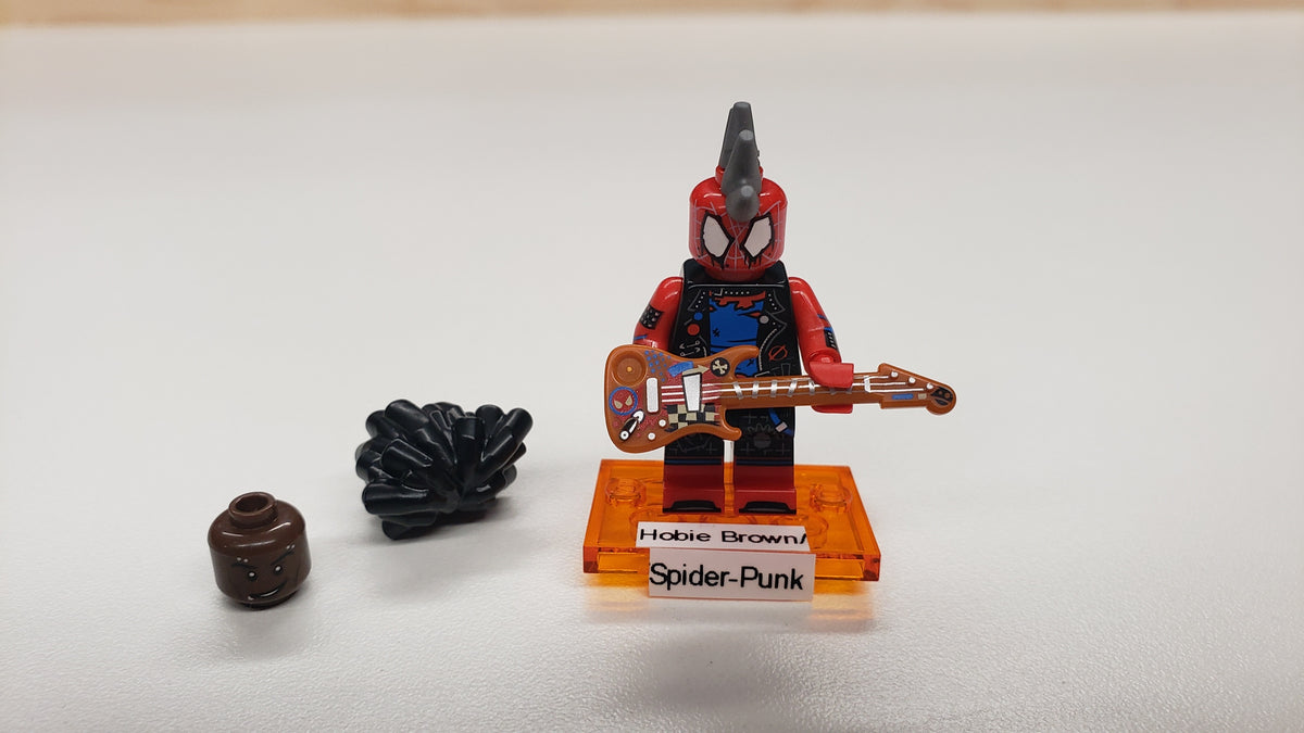 New, Sealed LEGO® 71050 Spider-Man Across the Spider-Verse Collectible Minifigures, colspi-2 - Hobie Brown / Spider-Punk (Complete Set with Stand and Accessories)