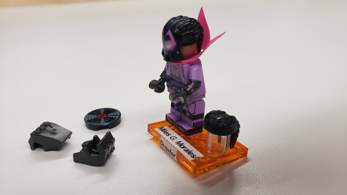 New, Sealed LEGO® 71050 Spider-Man Across the Spider-Verse Collectible Minifigures, colspi-3 - Miles G. Morales / Prowler (Complete Set with Stand and Accessories)