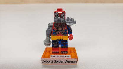 New, Sealed LEGO® 71050 Spider-Man Across the Spider-Verse Collectible Minifigures, colspi-7 - Petra Parker/Cyborg Spider-Woman (Complete Set with Stand and Accessories)