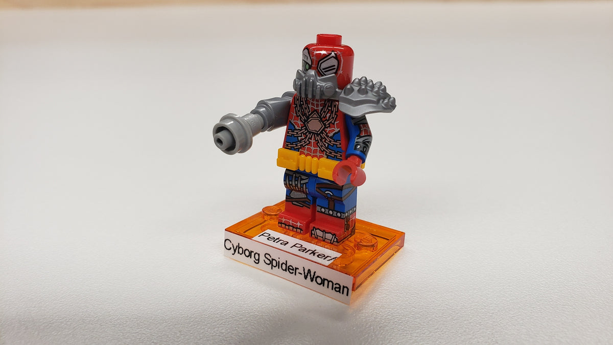 New, Sealed LEGO® 71050 Spider-Man Across the Spider-Verse Collectible Minifigures, colspi-7 - Petra Parker/Cyborg Spider-Woman (Complete Set with Stand and Accessories)