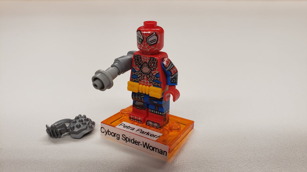 New, Sealed LEGO® 71050 Spider-Man Across the Spider-Verse Collectible Minifigures, colspi-7 - Petra Parker/Cyborg Spider-Woman (Complete Set with Stand and Accessories)
