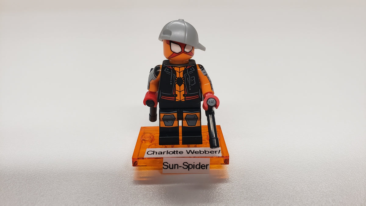New, Sealed LEGO® 71050 Spider-Man Across the Spider-Verse Collectible Minifigures, colspi-8 - Charlotte Webber/Sun-Spider (Complete Set with Stand and Accessories)