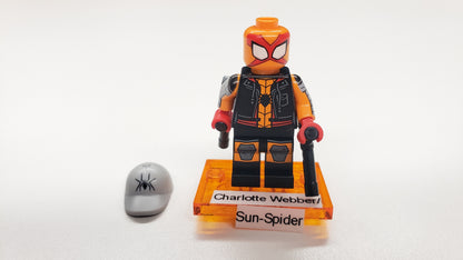 New, Sealed LEGO® 71050 Spider-Man Across the Spider-Verse Collectible Minifigures, colspi-8 - Charlotte Webber/Sun-Spider (Complete Set with Stand and Accessories)