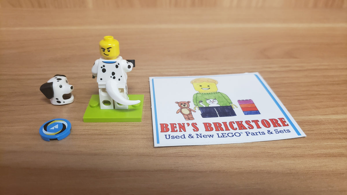 New, Sealed LEGO® Collectible Minifigures Set 71051, col28-7 - Dalmatian Costume Fan, Series 28 (Complete Set with Stand and Accessories)