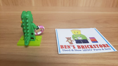 New, Sealed LEGO® Collectible Minifigures Set 71051, col28-8 - Crocodile Costume Fan, Series 28 (Complete Set with Stand and Accessories)