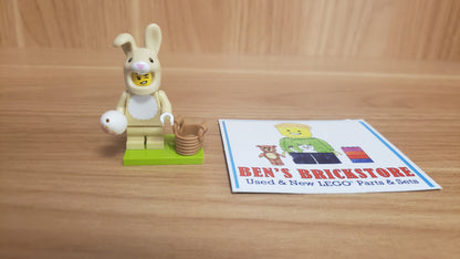 New, Sealed LEGO® Collectible Minifigures Set 71051, col28-10 - Cute Bunny Costume Fan, Series 28 (Complete Set with Stand and Accessories)