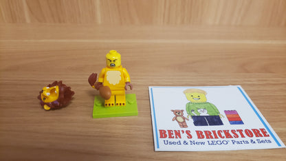 New, Sealed LEGO® Collectible Minifigures Set 71051, col28-11 - Lion Costume Fan, Series 28 (Complete Set with Stand and Accessories)