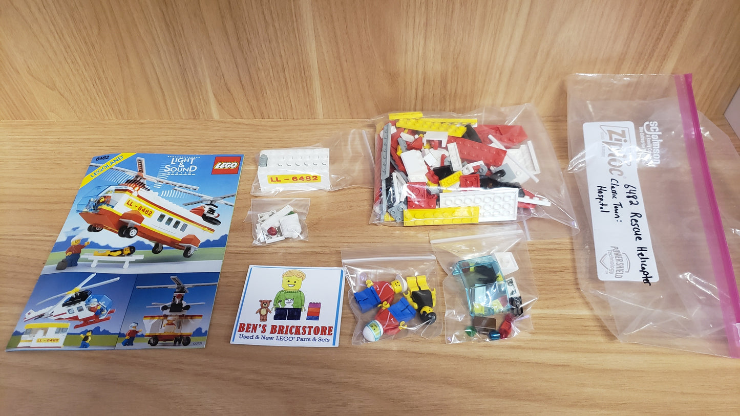 Used, Complete, NO BOX LEGO® Classic Town Set 6482 Rescue Helicopter (192 Pieces)