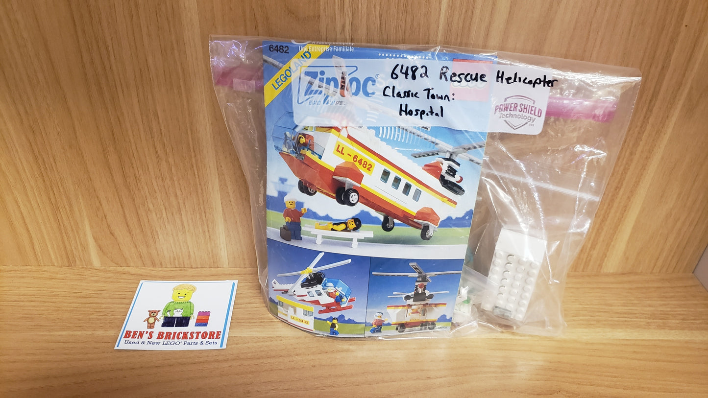 Used, Complete, NO BOX LEGO® Classic Town Set 6482 Rescue Helicopter (192 Pieces)