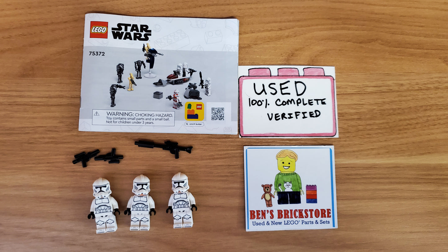 Used, Complete LEGO® Star Wars™ Clone Trooper™ & Battle Droid™ Battle Pack 75372 (215 pieces)