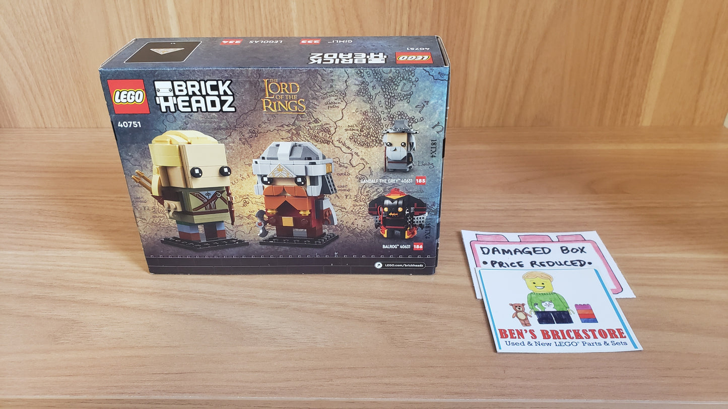 Sealed LEGO® BrickHeadz Lord of the Rings Set 40751 -Legolas & Gimli DAMAGED BOX