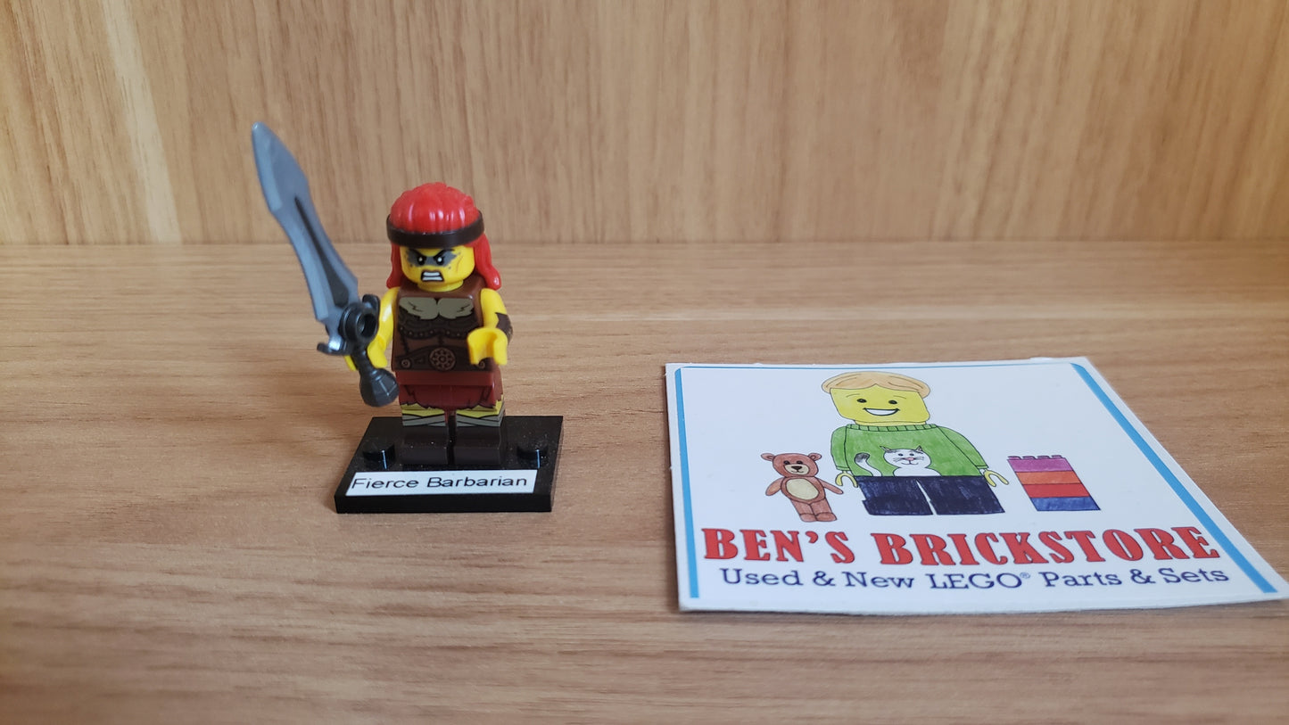 New, Complete LEGO® Collectible Minifigures Set col25-11 - Fierce Barbarian, Series 25 (Complete Set with Stand and Accessories)