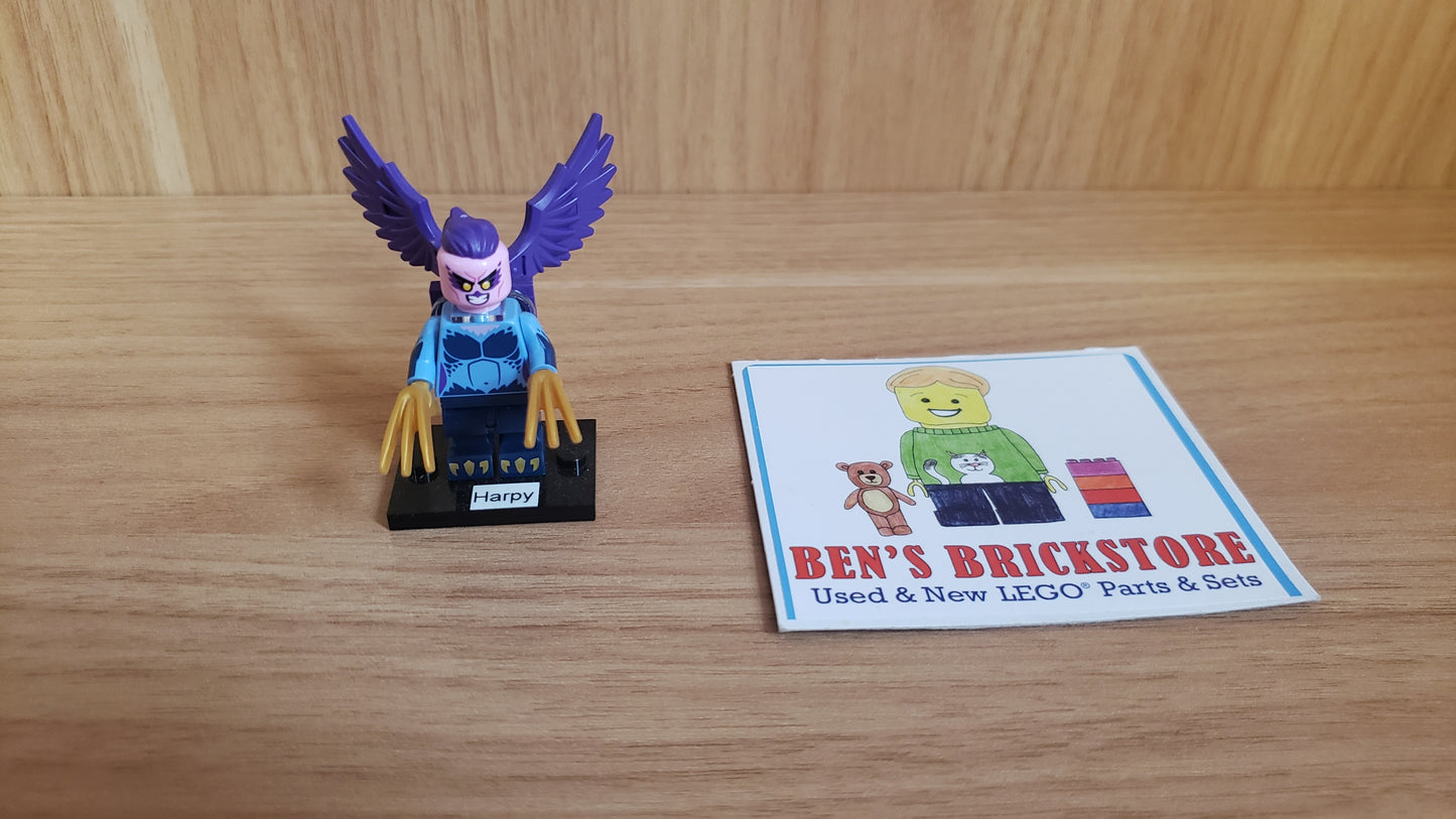 New, Complete LEGO® Collectible Minifigures Set col25-9 - Harpy, Series 25 (Complete Set with Stand and Accessories)