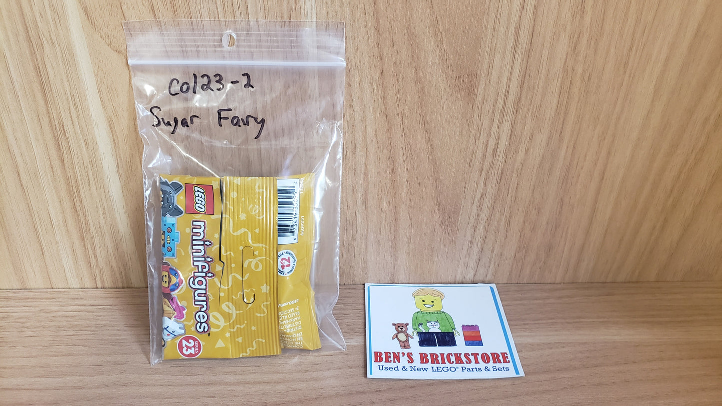 Used LEGO® Collectible Minifigures Set col23-2 - Sugar Fairy, Series 23 (Complete Set with Stand and Accessories)
