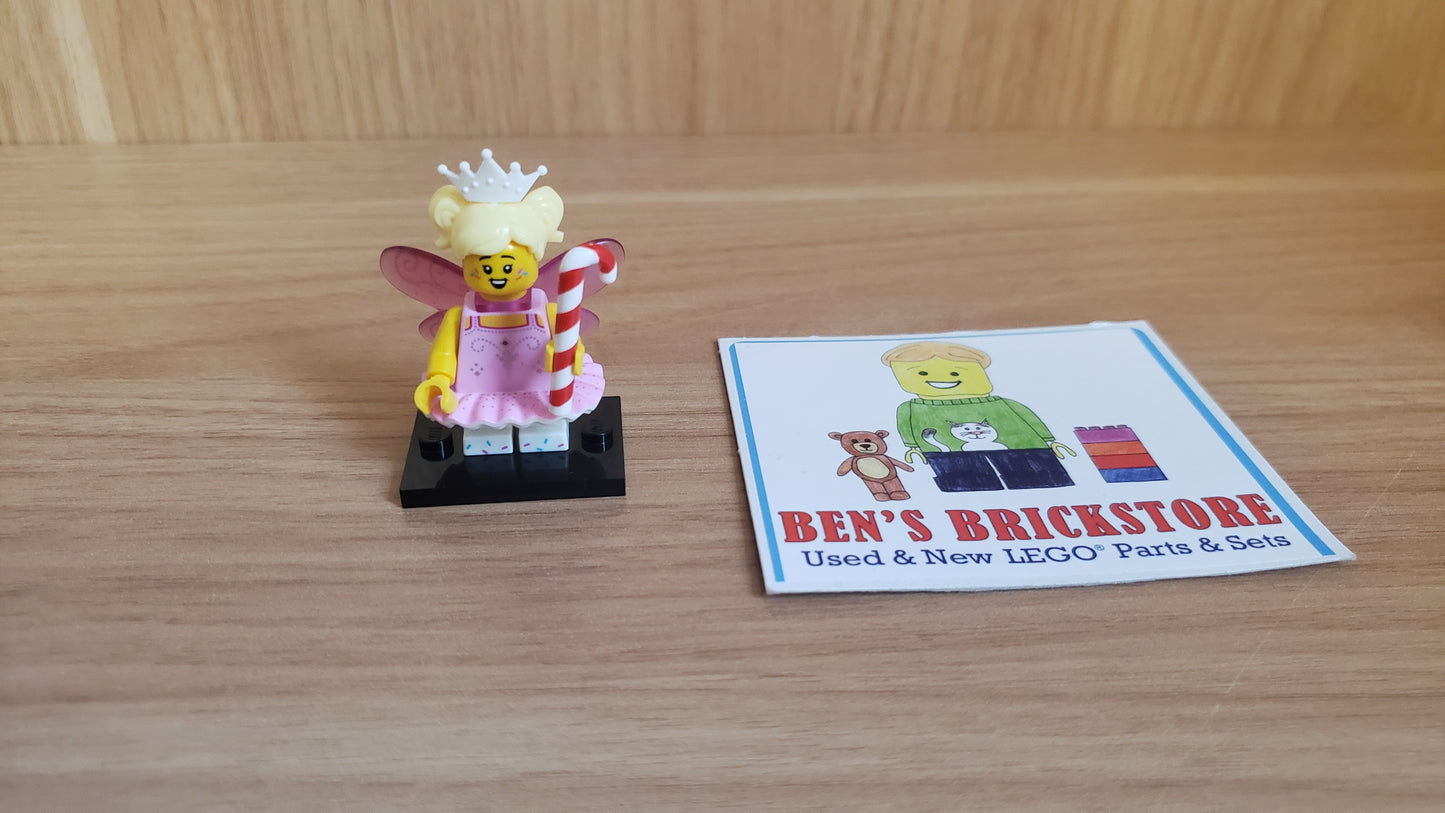 Used LEGO® Collectible Minifigures Set col23-2 - Sugar Fairy, Series 23 (Complete Set with Stand and Accessories)
