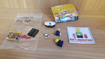 New, Complete LEGO® Collectible Minifigures Set col23-10 - Ferry Captain, Series 23 (Complete Set with Stand and Accessories)