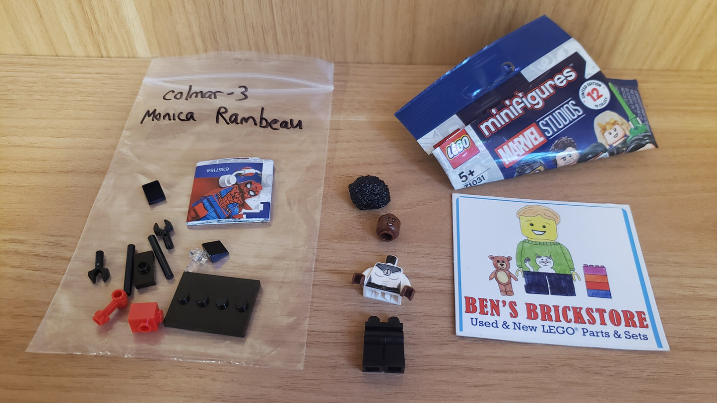 New, Complete LEGO® Collectible Minifigures Set colmar-3 - Monica Rambeau, Marvel Studios, Series 1 (Complete Set with Stand and Accessories)