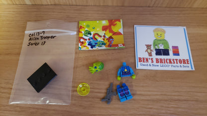 New, INCOMPLETE LEGO® Collectible Minifigures Set col13-7 - Alien Trooper, Series 13 (Complete Set with Stand and Accessories)