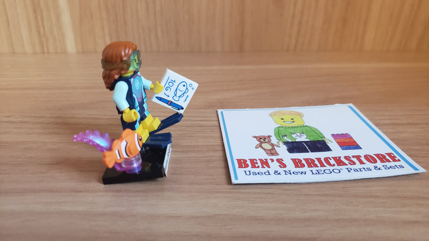 New, Sealed LEGO® Collectible Minifigures Set col29-2 Marine Biologist, Series 29 (Complete Set with Stand and Accessories)