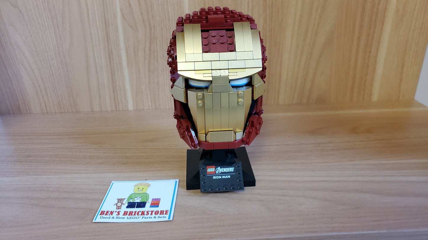 Used, Complete, PREASSEMBLED LEGO® Marvel Avengers Set 76165 Iron Man Helmet (480 Pieces)