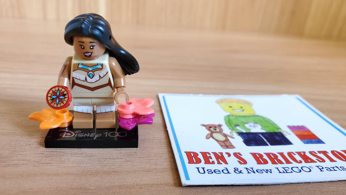 Used, Complete LEGO® Collectible Minifigures Set coldis100-12 - Pocahontas, Disney 100 (Complete Set with Stand and Accessories)