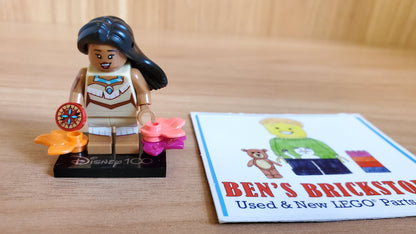 Used, Complete LEGO® Collectible Minifigures Set coldis100-12 - Pocahontas, Disney 100 (Complete Set with Stand and Accessories)