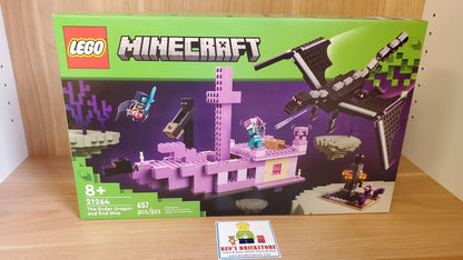 New, Sealed LEGO® Minecraft Set 21264 - The Ender Dragon and End Ship (657 pcs)