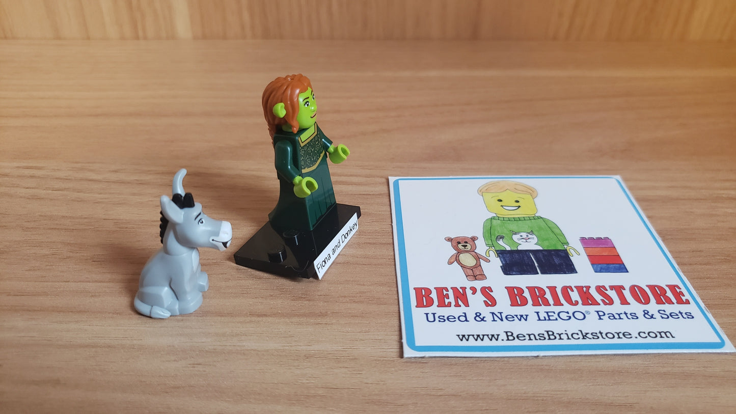New, Sealed LEGO® Shrek Collectible Minifigures Set 71053 colshr-6, Fiona and Donkey (Complete Set with Stand and Accessories)