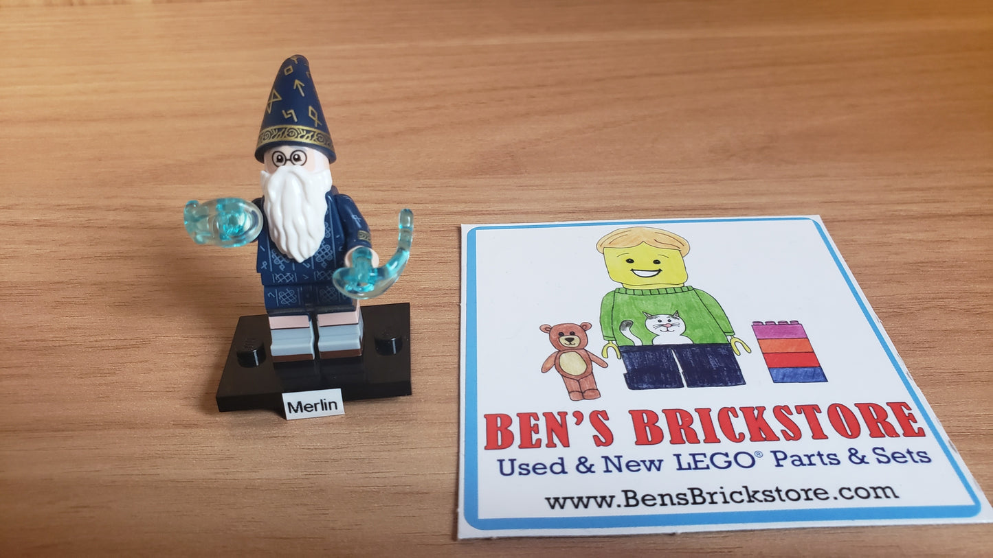 New, Sealed LEGO® Shrek Collectible Minifigures Set 71053 colshr-7, Merlin (Complete Set with Stand and Accessories)