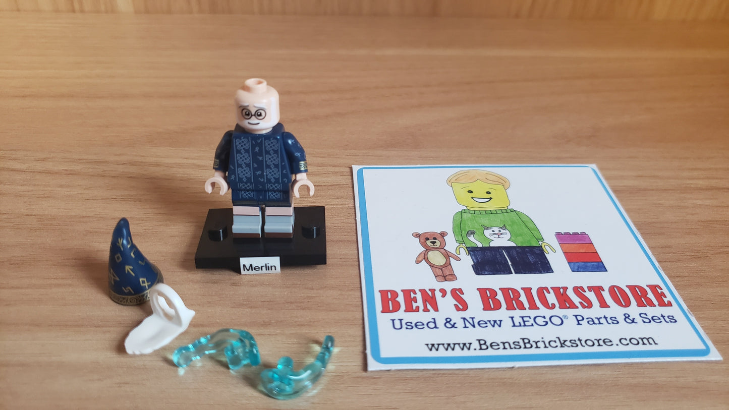 New, Sealed LEGO® Shrek Collectible Minifigures Set 71053 colshr-7, Merlin (Complete Set with Stand and Accessories)