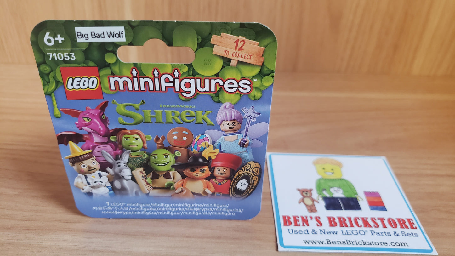 New, Sealed LEGO® Shrek Collectible Minifigures Set 71053 colshr-9, Big Bad Wolf (Complete Set with Stand and Accessories)
