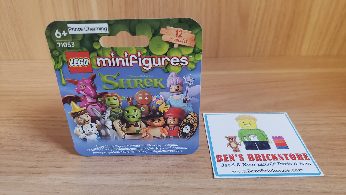New, Sealed LEGO® Shrek Collectible Minifigures Set 71053 colshr-12, Prince Charming (Complete Set with Stand and Accessories)