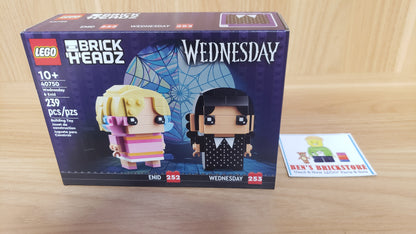 New, Sealed LEGO® BrickHeadz Wednesday Set 40750 - Wednesday & Enid (239 pcs)