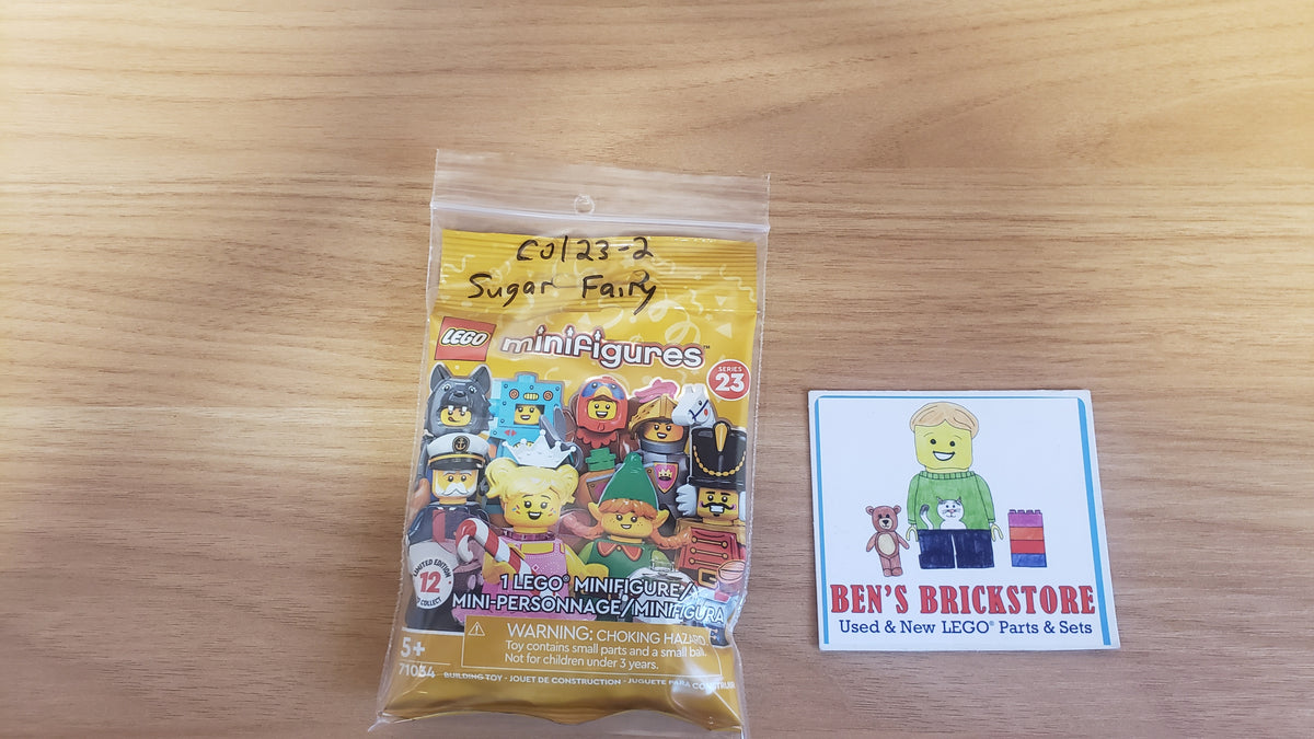 New, Complete LEGO® Collectible Minifigures Set 71034, col23-2 - Sugar Fairy, Series 23 (Complete Set with Stand and Accessories)