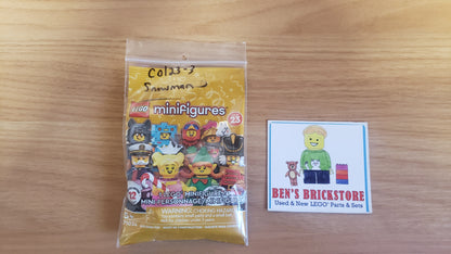 New, Complete LEGO® Collectible Minifigures Set 71034, col23-3 - Snowman, Series 23 (Complete Set with Stand and Accessories)