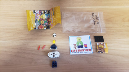 New, Complete LEGO® Collectible Minifigures Set 71034, col23-10 - Ferry Captain, Series 23 (Complete Set with Stand and Accessories)