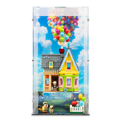 LEGO® ‘Up’ House Display Case with UV Printed Background (Floating) (43217) by Kingdom Brick Supply